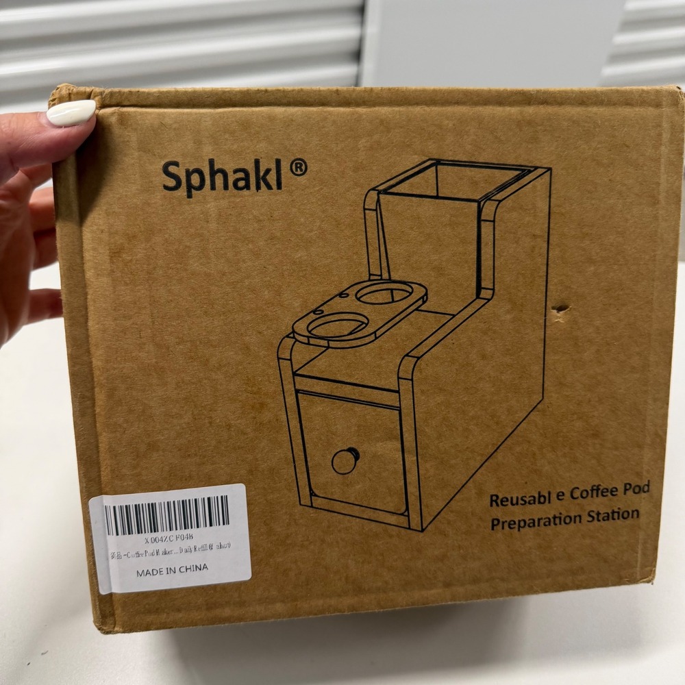 Sphakl Reusable Coffee Pod Preparation Station Wood Organizer with Drawer